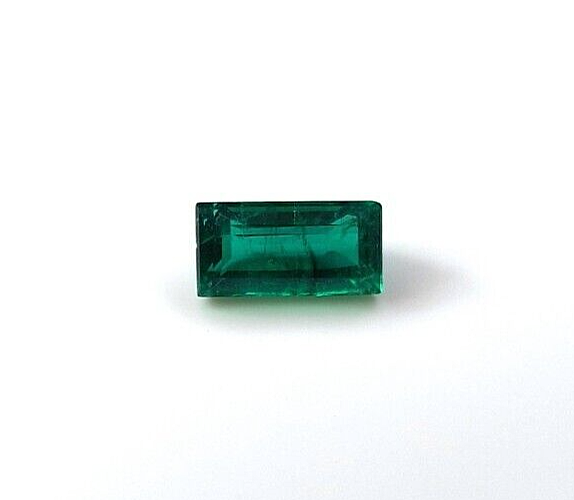 0.82cts Natural Zambian Emerald Baguette, 6x8mm, Faceted Cut and Polished loose