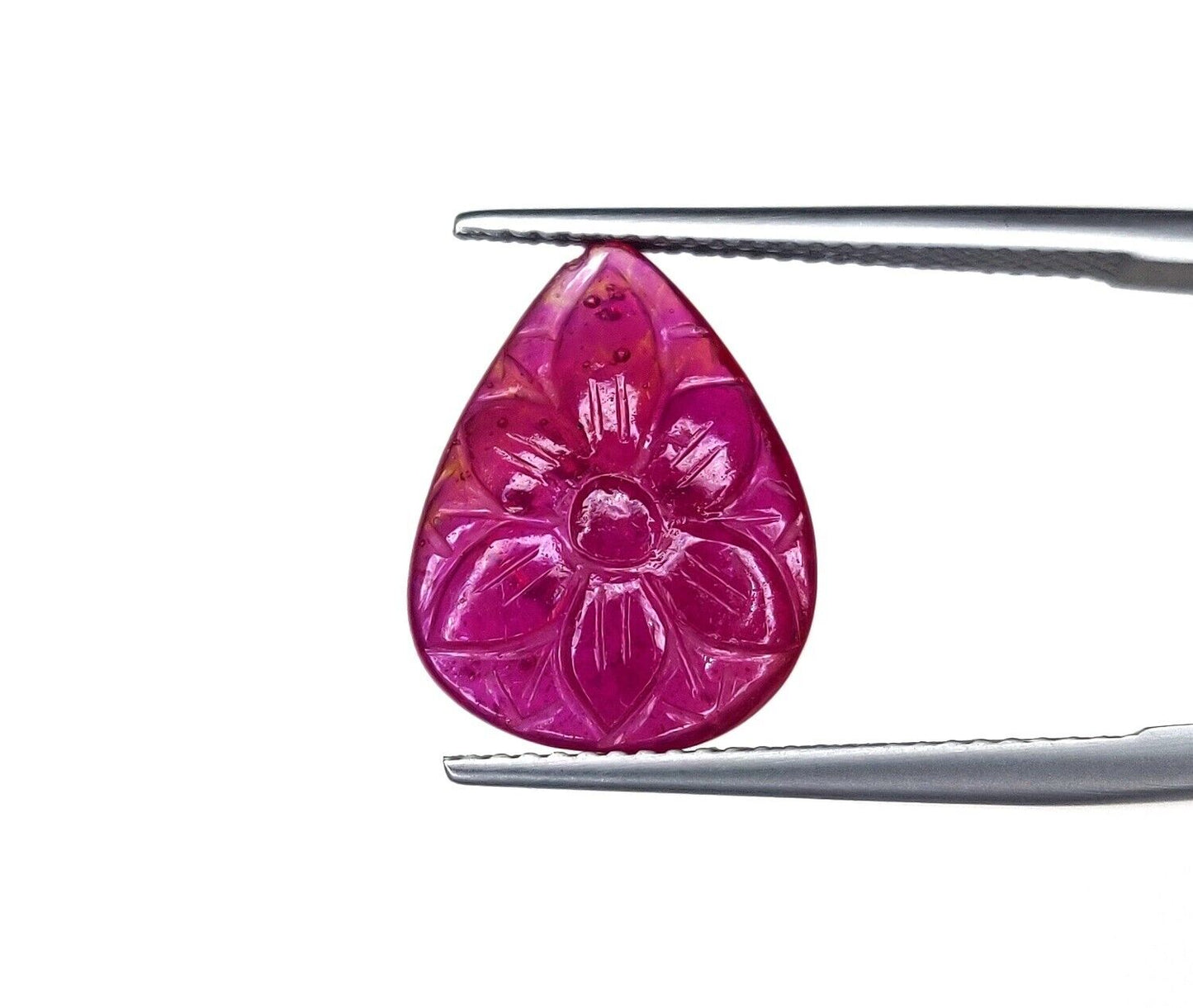 Natural Ruby Oval Pear Heart Fancy Hand Carved Flower Loose Gemstone Cabochons
