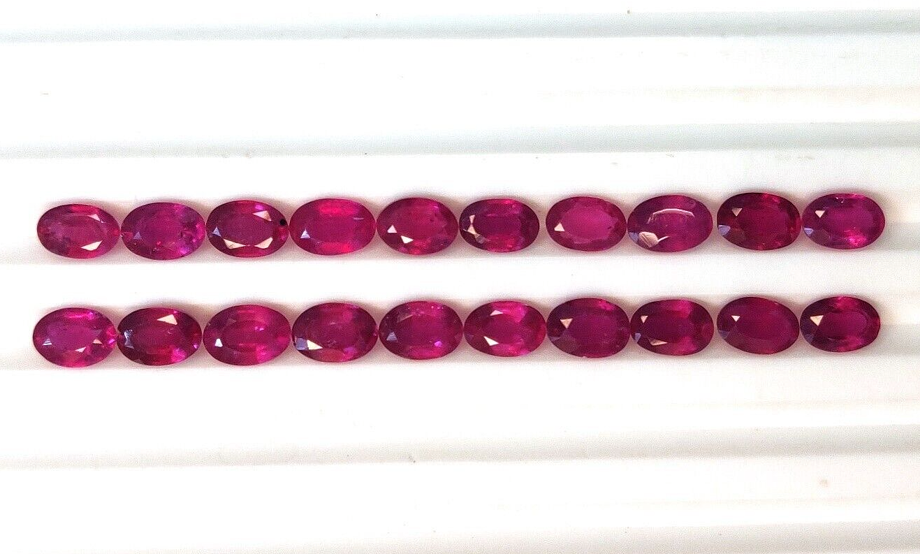 10 Pcs Natural Ruby 6x4mm Oval Shape Precious Loose Gemstones For Jewelry Making