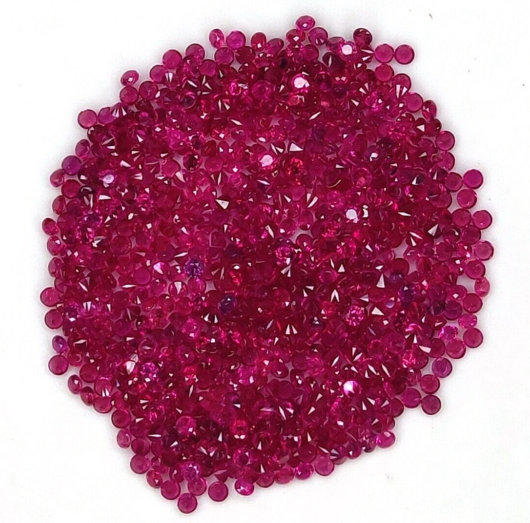 100 Pcs Natural Ruby Diamond Cut 1.3mm Lot Calibrated Precious Loose Gemstones