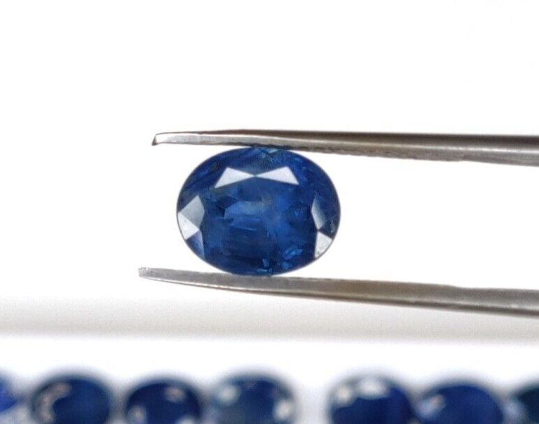 1 Pc Natural Blue Sapphire 9x7mm Oval Loose Gemstone For Jewelry Making Gifts
