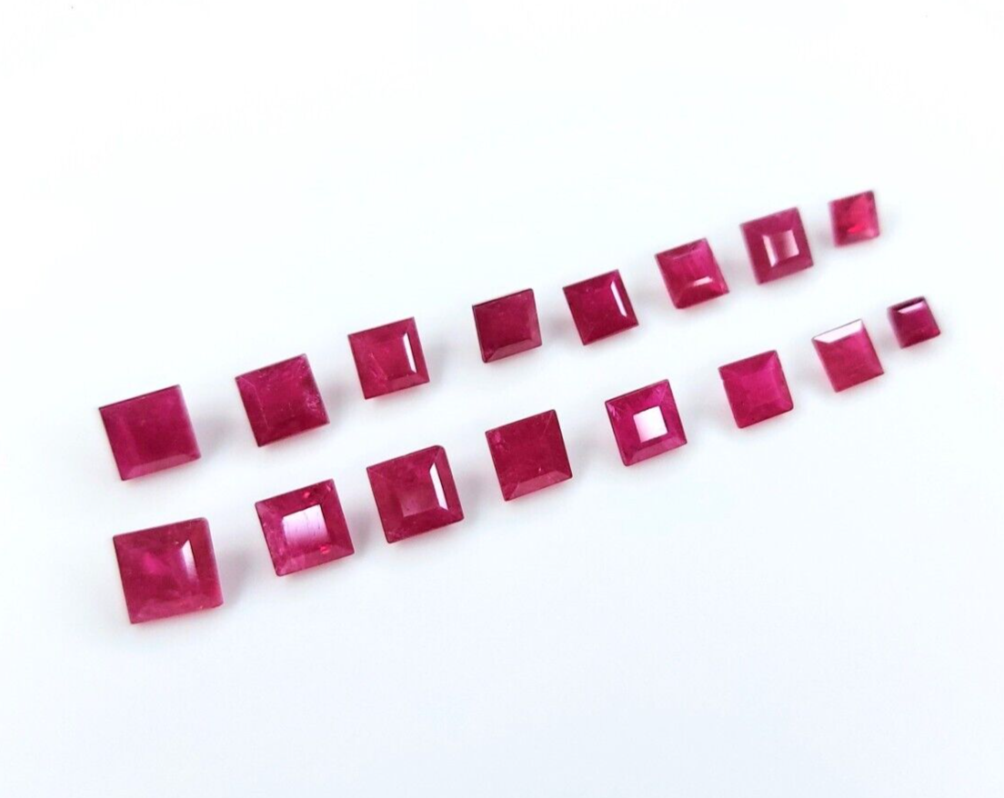 6mm Natural Ruby Square Shape Precious Loose Gemstone | Certified Loose Gemstone