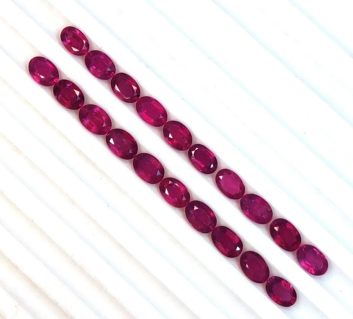 10 Pcs Natural Ruby 6x4mm Oval Shape Precious Loose Gemstones For Jewelry Making