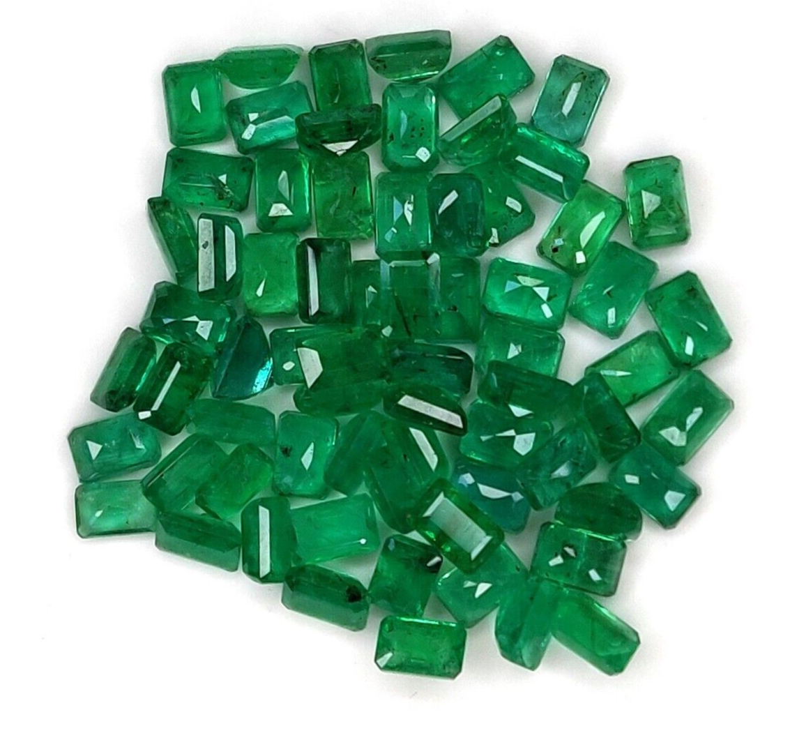 Emerald Gemstone Zambian Natural Emerald Gemstone 6x4mm Octagon Shape Gemstones