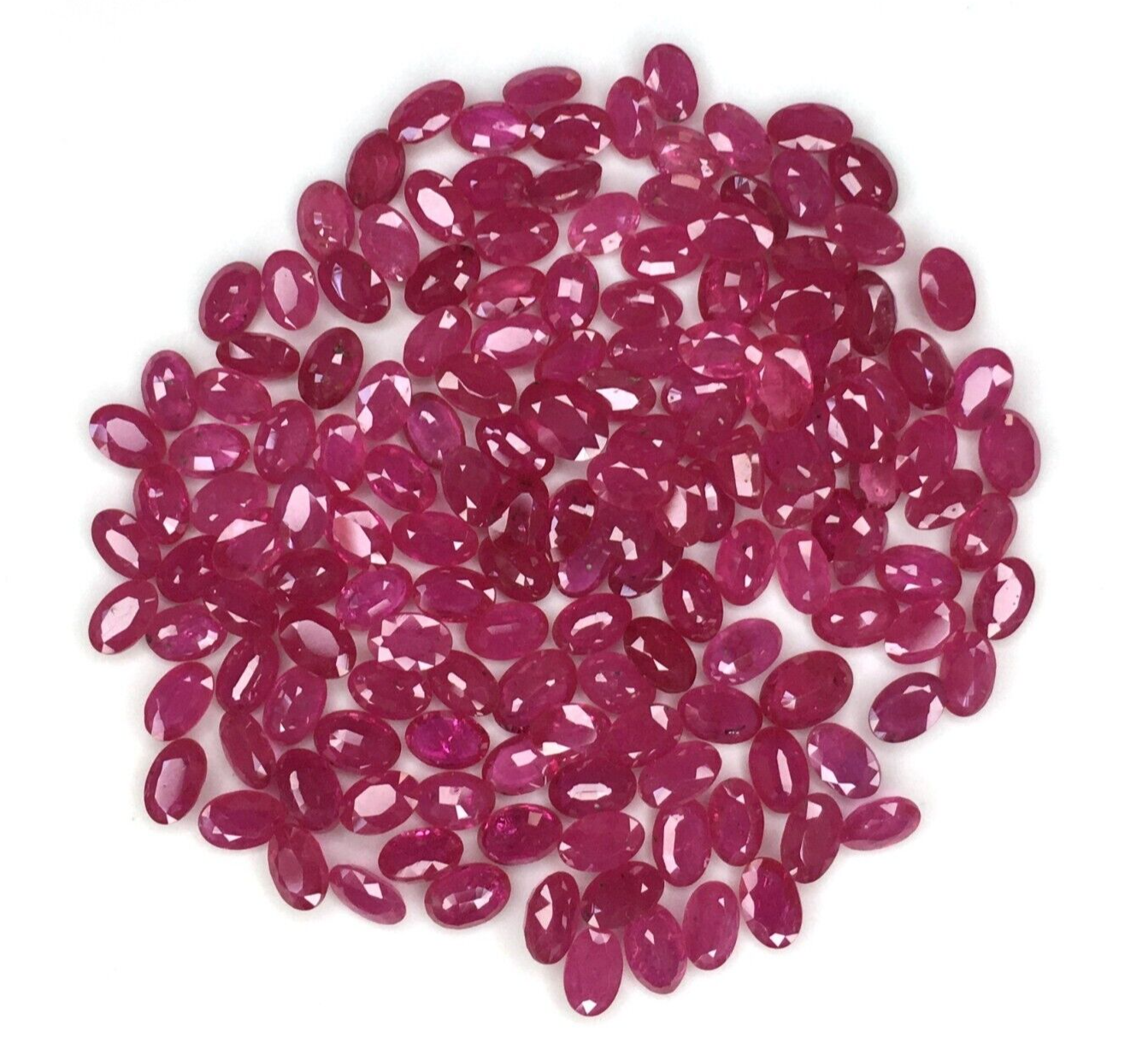 2Pcs Natural Mozambique Ruby 6x4mm Oval Precious Loose Gemstone For Jewelry Gift