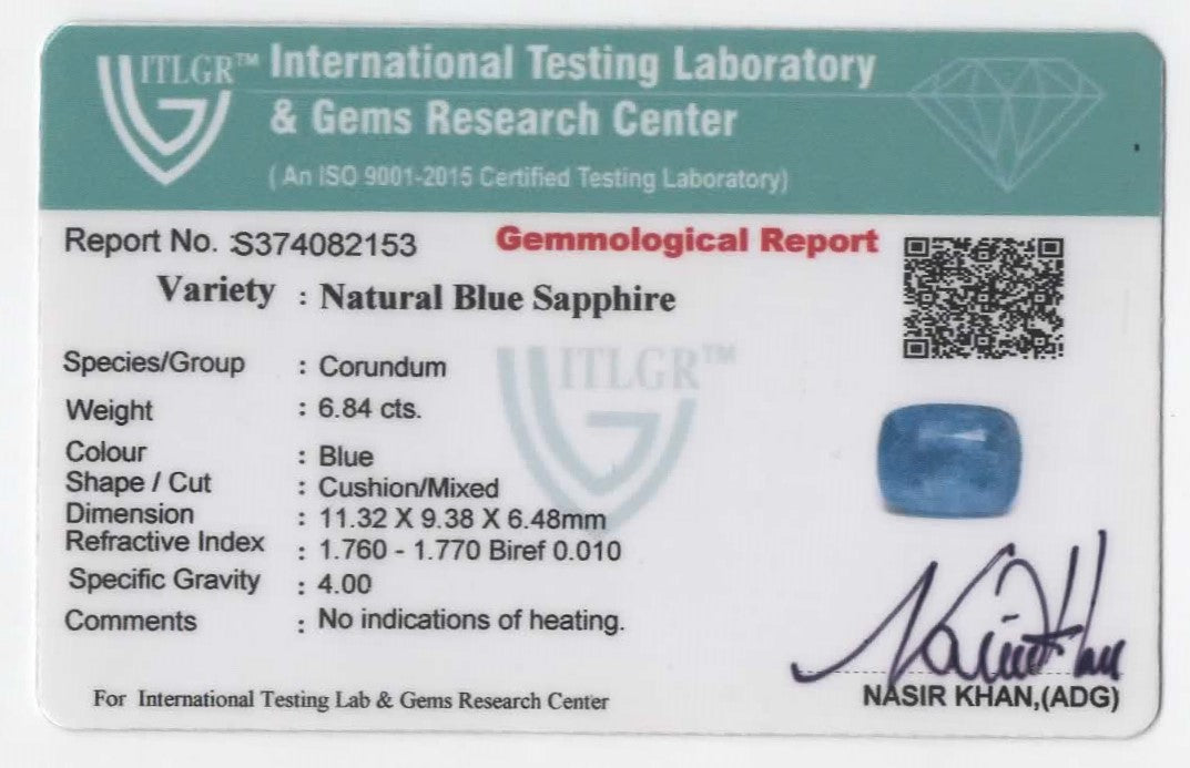 Natural Blue Sapphire | 6.84cts