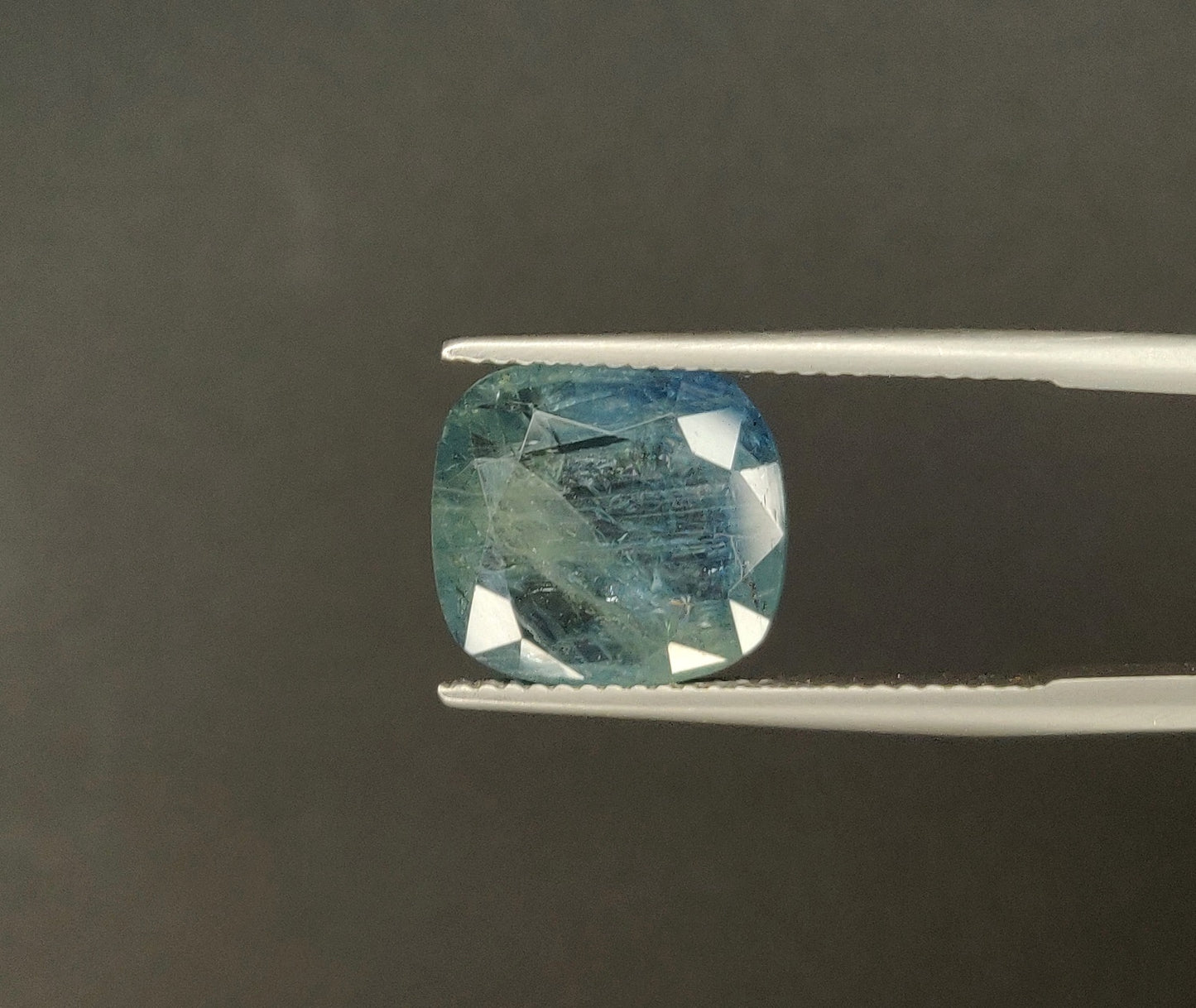 Certified Natural Untreated Teal Blue Sapphire 5.99 Carats Cushion Shape Loose Gemstone