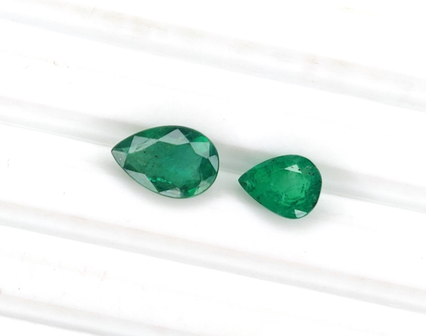 Natural Emerald Zambian Pear Shape 2 Pcs Loose Gemstones Best For Rings | 2.04cts