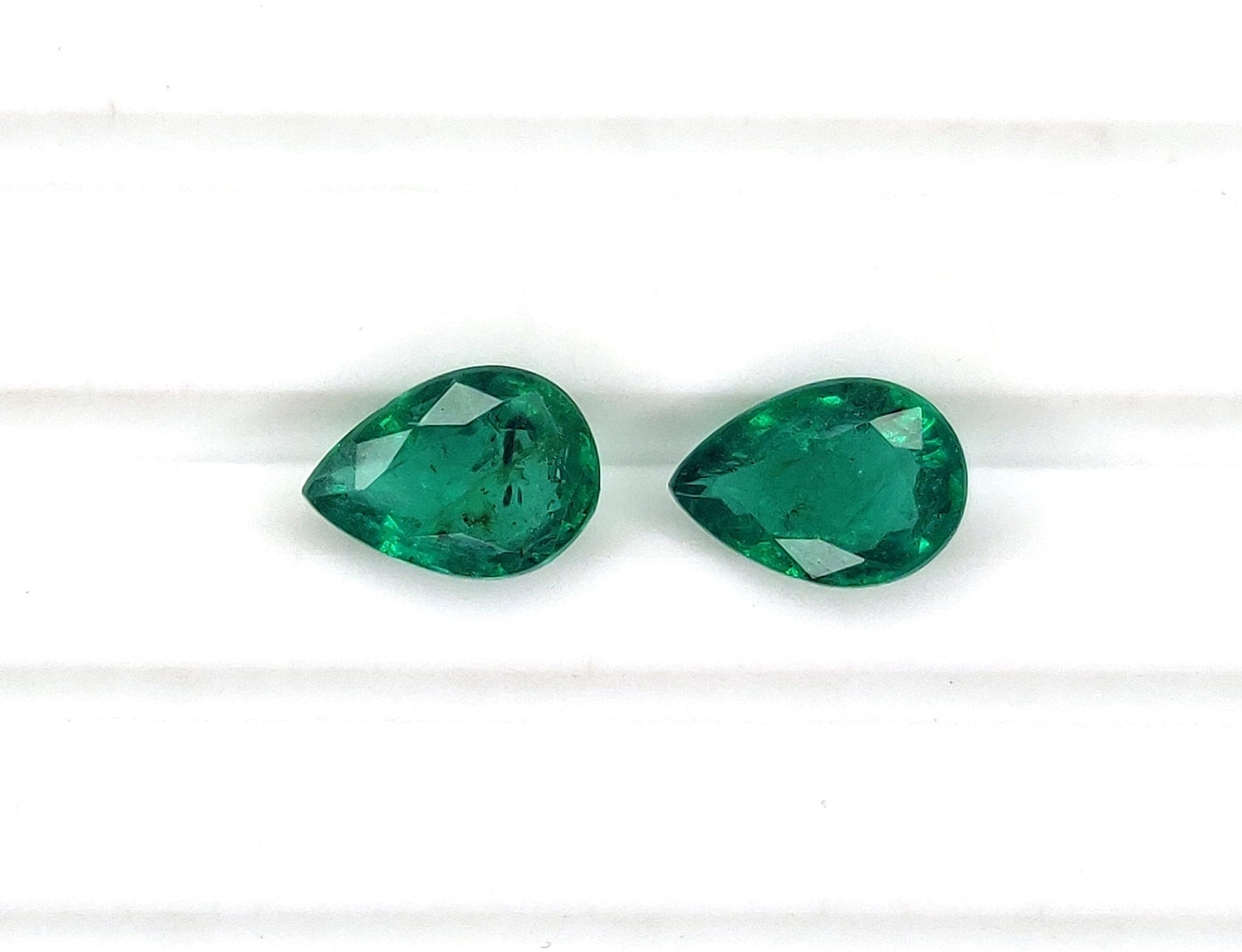 Natural Emerald Zambian Pear Shape 2 Pcs Loose Gemstones Best For Rings | 1.95cts
