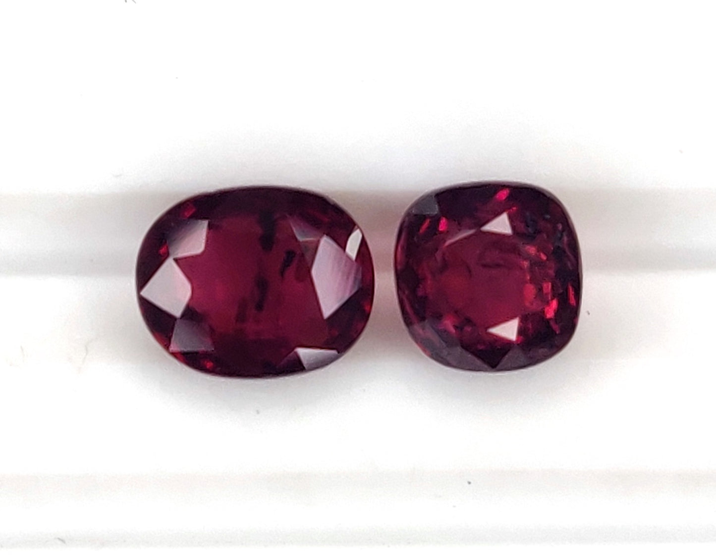 Natural Deep Red Ruby Untreated Unheated Mozambique 2 Pcs Oval Cushion Shape Loose Gemstones | 2.04cts