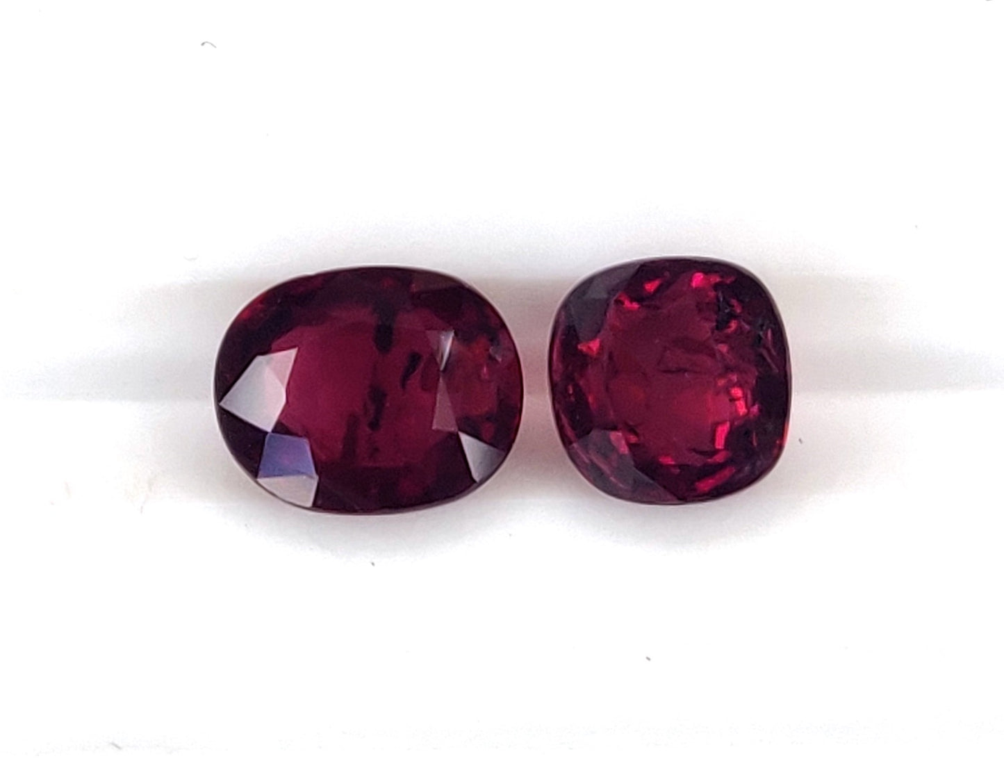 Natural Deep Red Ruby Untreated Unheated Mozambique 2 Pcs Oval Cushion Shape Loose Gemstones | 2.04cts