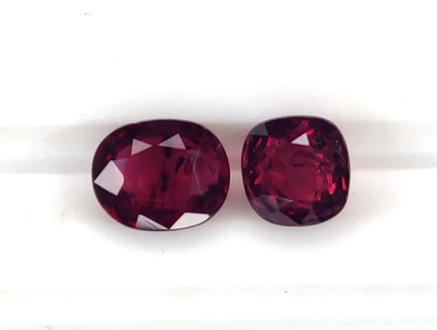 Natural Deep Red Ruby Untreated Unheated Mozambique 2 Pcs Oval Cushion Shape Loose Gemstones | 2.04cts
