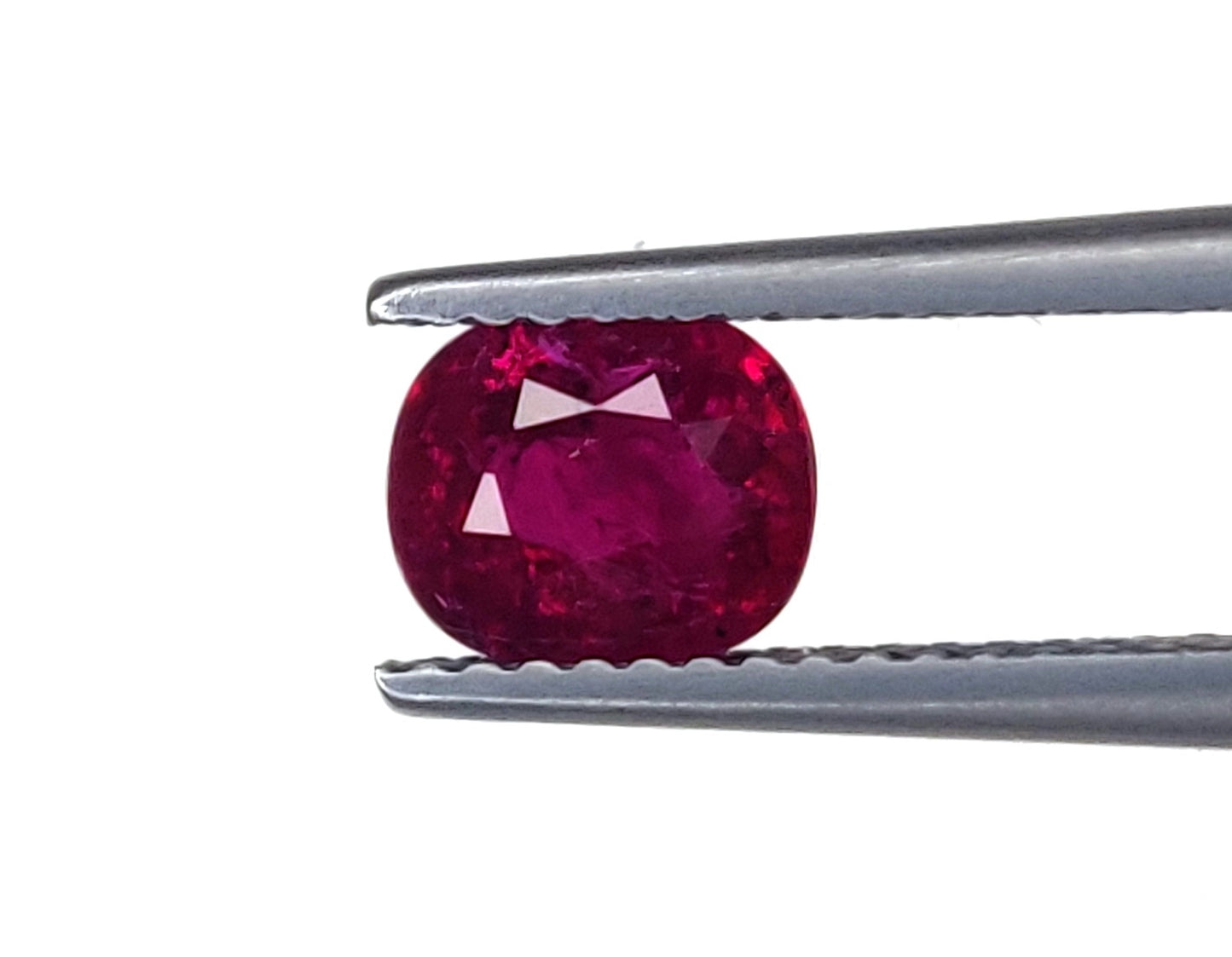 GIT Certified Natural Deep Pinkish Red Ruby Untreated Unheated Mozambique Cushion Shape Loose Gemstones | 1.11cts