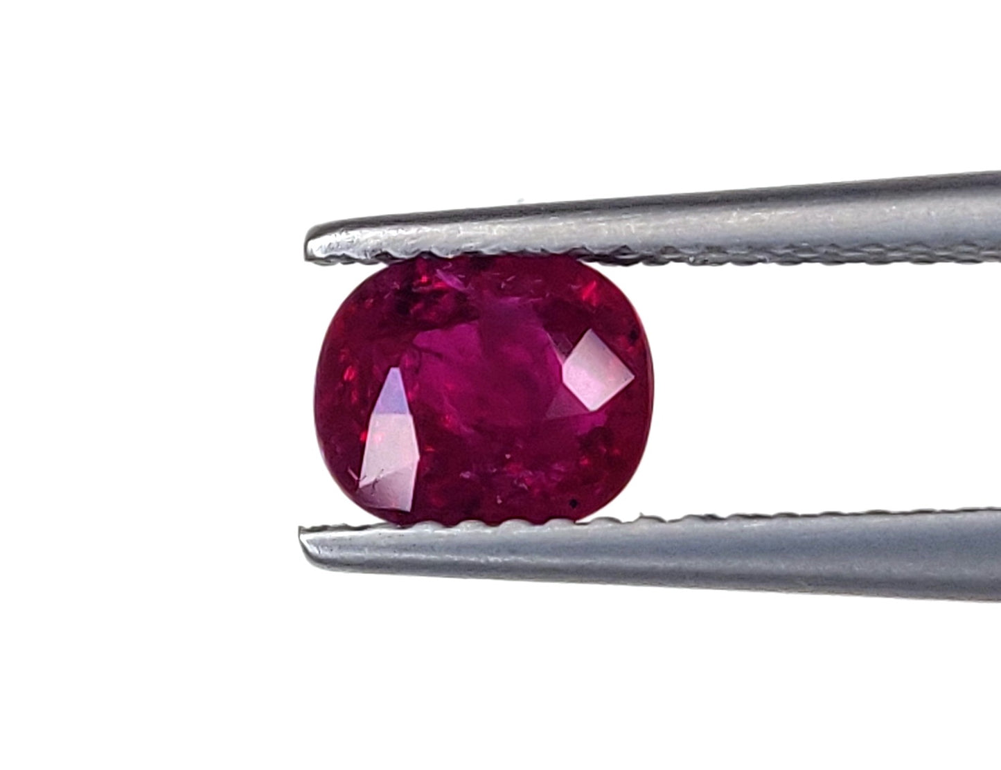 GIT Certified Natural Deep Pinkish Red Ruby Untreated Unheated Mozambique Cushion Shape Loose Gemstones | 1.11cts