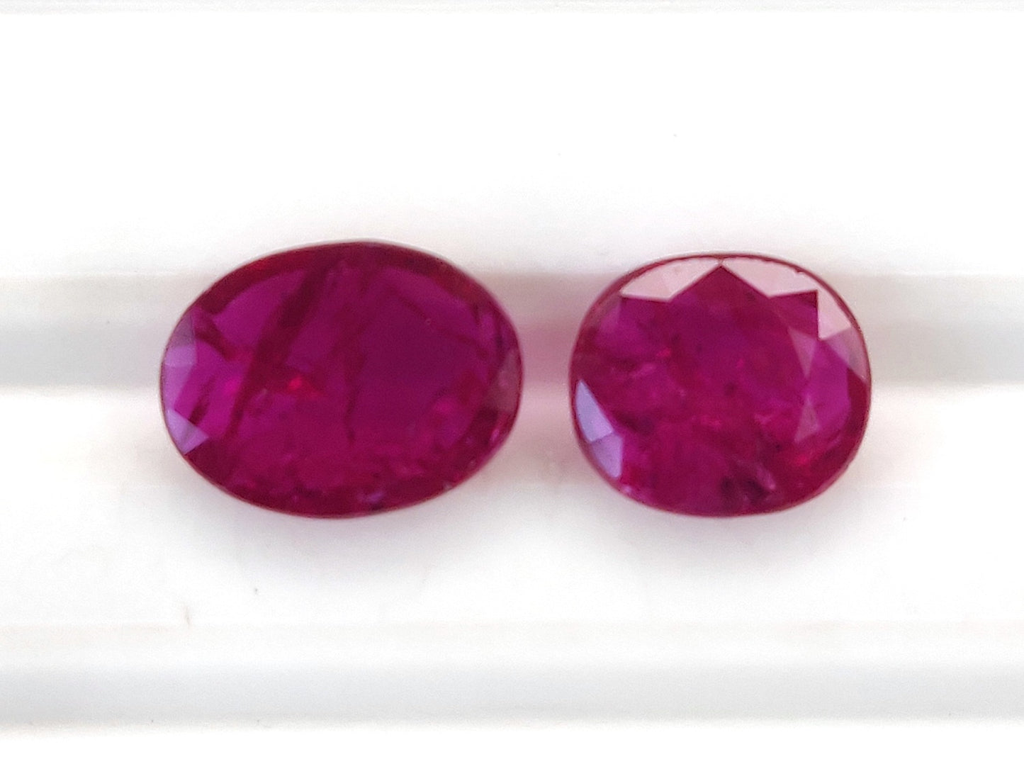 Natural Pinkish Red Ruby Untreated Unheated 2 Pcs Oval Cushion Shape Loose Gemstones | 2.18cts