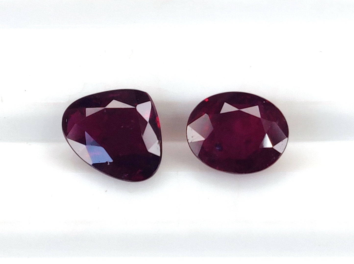 Natural Deep Red Ruby Untreated Unheated Mozambique 2 Pcs Oval & Heart Shape Loose Gemstones | 2.06cts