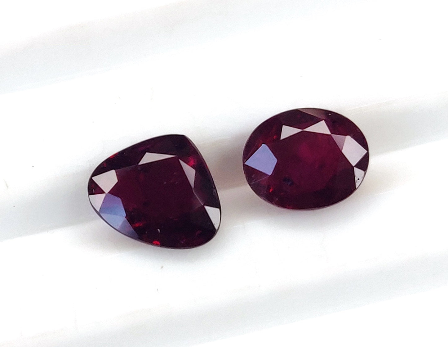 Natural Deep Red Ruby Untreated Unheated Mozambique 2 Pcs Oval & Heart Shape Loose Gemstones | 2.06cts