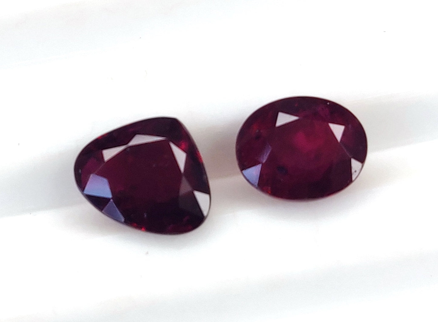Natural Deep Red Ruby Untreated Unheated Mozambique 2 Pcs Oval & Heart Shape Loose Gemstones | 2.06cts