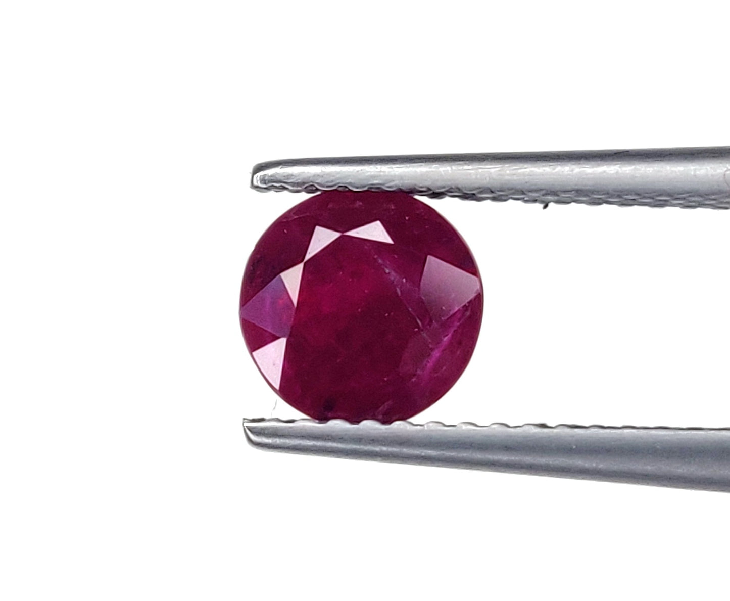 Natural Burma Pinkish Red Ruby Heated Round Shape Loose Gemstones For Engagement Rings | 1.28cts