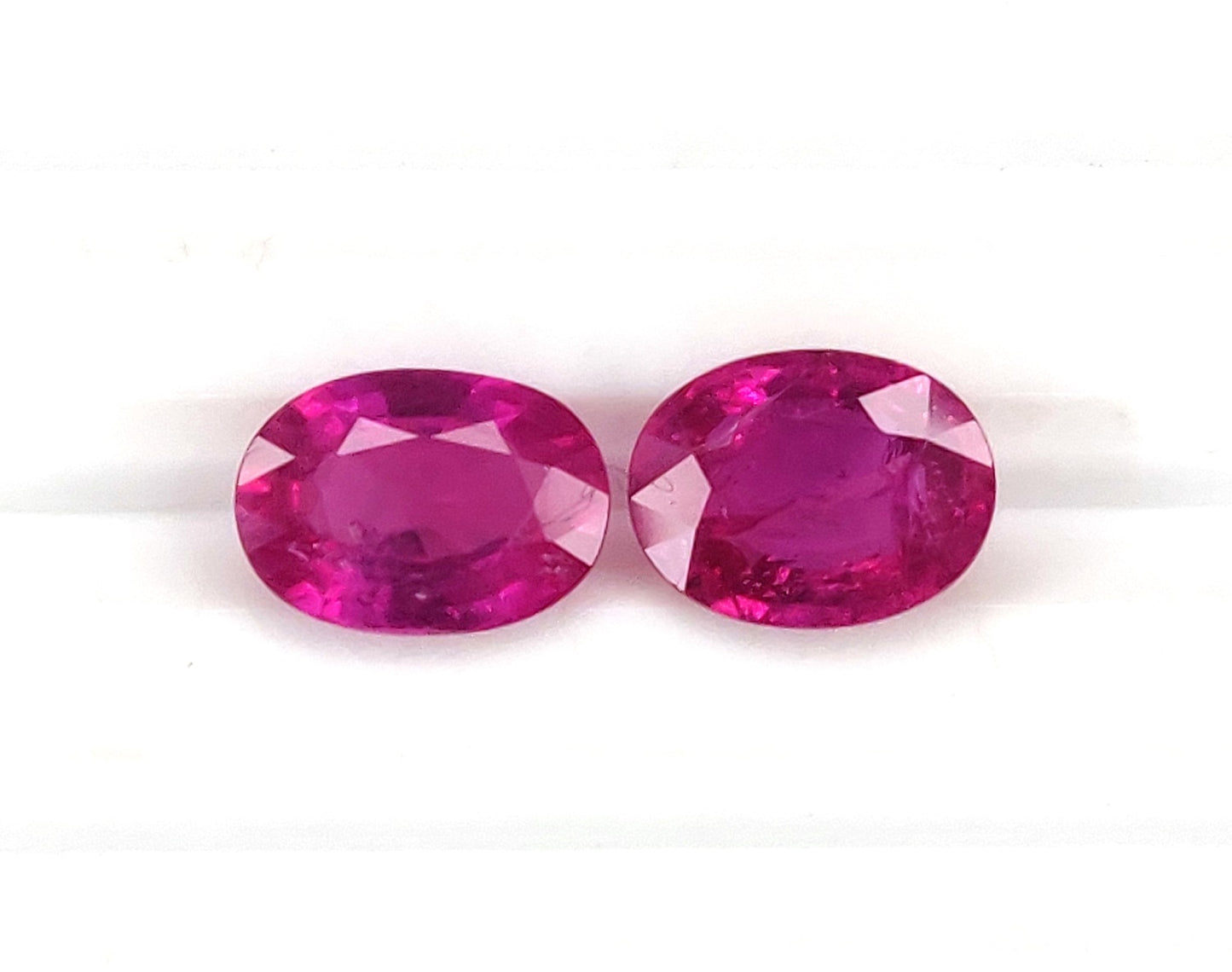 Natural Ruby Pinkish Red Mozambique Heated Ovals Shape 2 Pcs Loose Gemstones For Engagement Rings | 2.75cts