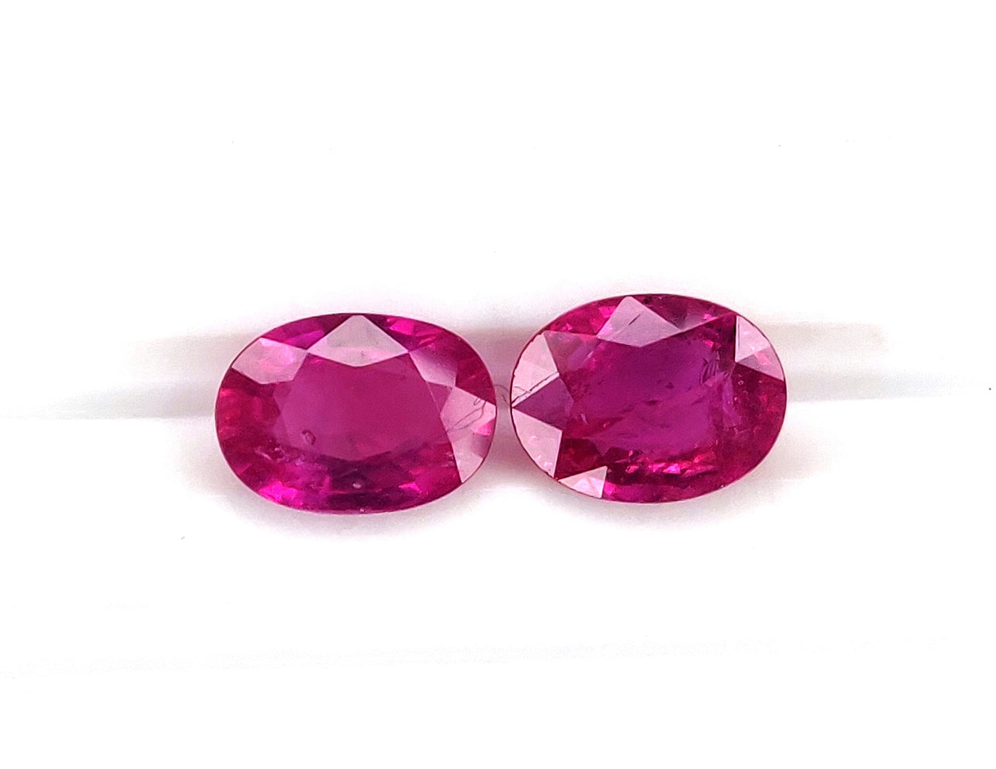 Natural Ruby Pinkish Red Mozambique Heated Ovals Shape 2 Pcs Loose Gemstones For Engagement Rings | 2.75cts