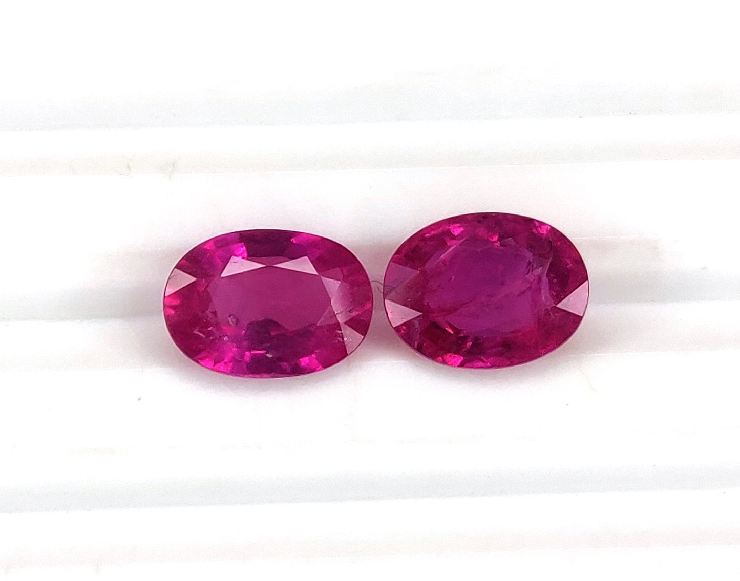 Natural Ruby Pinkish Red Mozambique Heated Ovals Shape 2 Pcs Loose Gemstones For Engagement Rings | 2.75cts