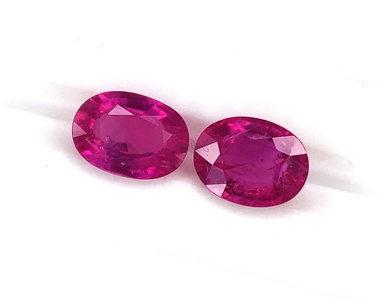 Natural Ruby Pinkish Red Mozambique Heated Ovals Shape 2 Pcs Loose Gemstones For Engagement Rings | 2.75cts