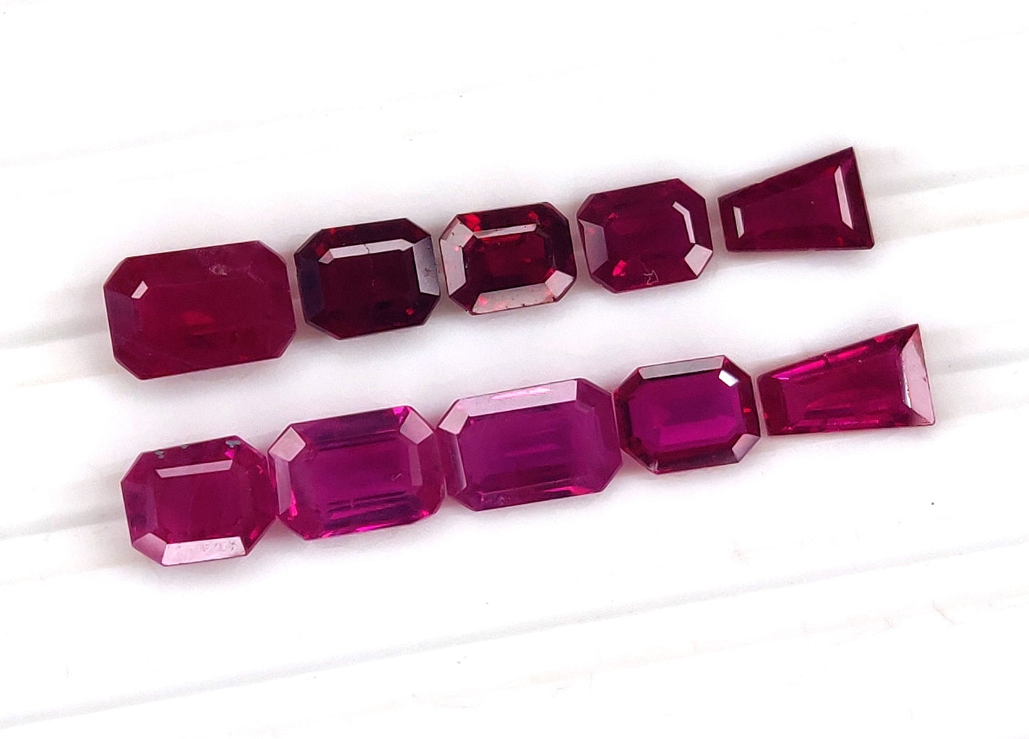 Natural Ruby Burma Heated Octagons Shape 10 Pcs Loose Gemstones For Rings | 4.95cts