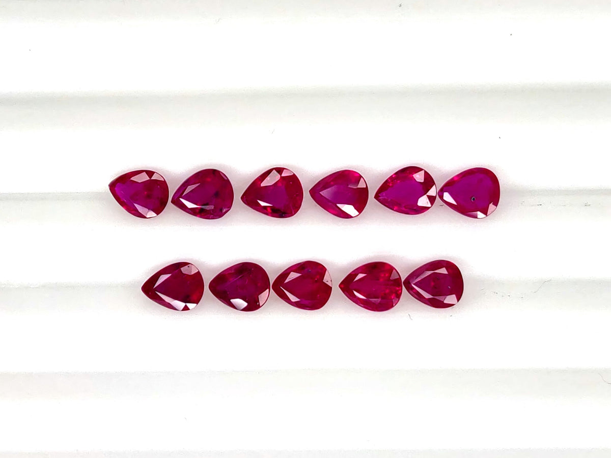 Natural Ruby Mozambique Pear 5x4 MM