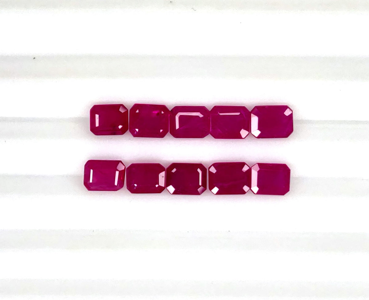 Natural Ruby Mozambique Octagon 5x4 MM