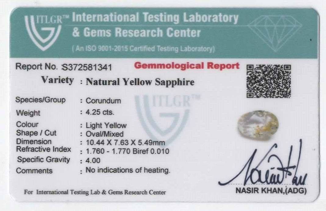 Natural Yellow Sapphire | 4.25cts