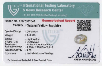 Natural Yellow Sapphire | 4.25cts