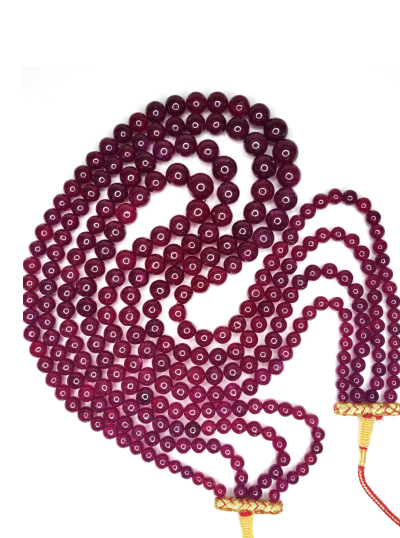Natural Ruby Plain Round Balls Loose Gemstone 4 Layer Beads Necklace | 2473.40cts