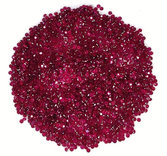 100 Pcs Natural Ruby Diamond Cut 1.3mm Lot Calibrated Precious Loose Gemstones