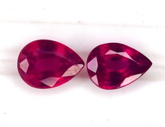 1 Pc Natural Ruby Top Quality 8x6mm Pear Shape Precious Loose Jewelry Gemstones