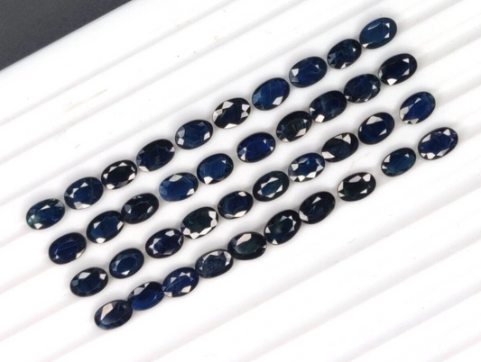 6x4 Mm Natural Blue Sapphire Cut Stone, Blue Sapphire Faceted Cut Gemstones