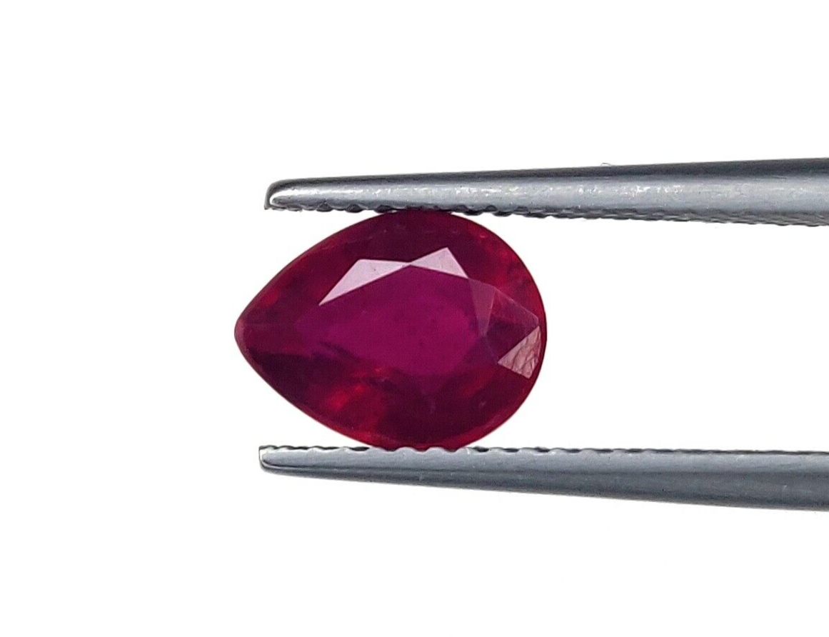 1 Pc Natural Ruby Top Quality 9x7mm Pear Shape Precious Loose Jewelry Gemstones