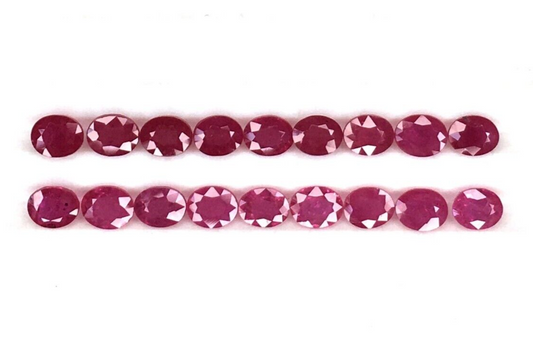 2Pcs Natural Mozambique Ruby 5x4mm Oval Precious Loose Gemstone For Jewelry Gift