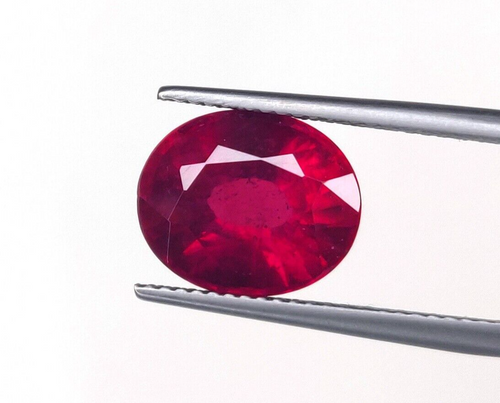 1 Pc Natural Ruby Top Quality 12x10mm Oval Shape Precious Loose Jewelry Gemstone