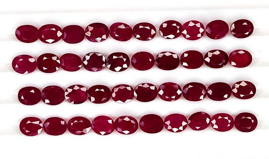 Natural Red Ruby Oval Shape 4x3mm 4 Pieces Loose Certified Precious Gemstone