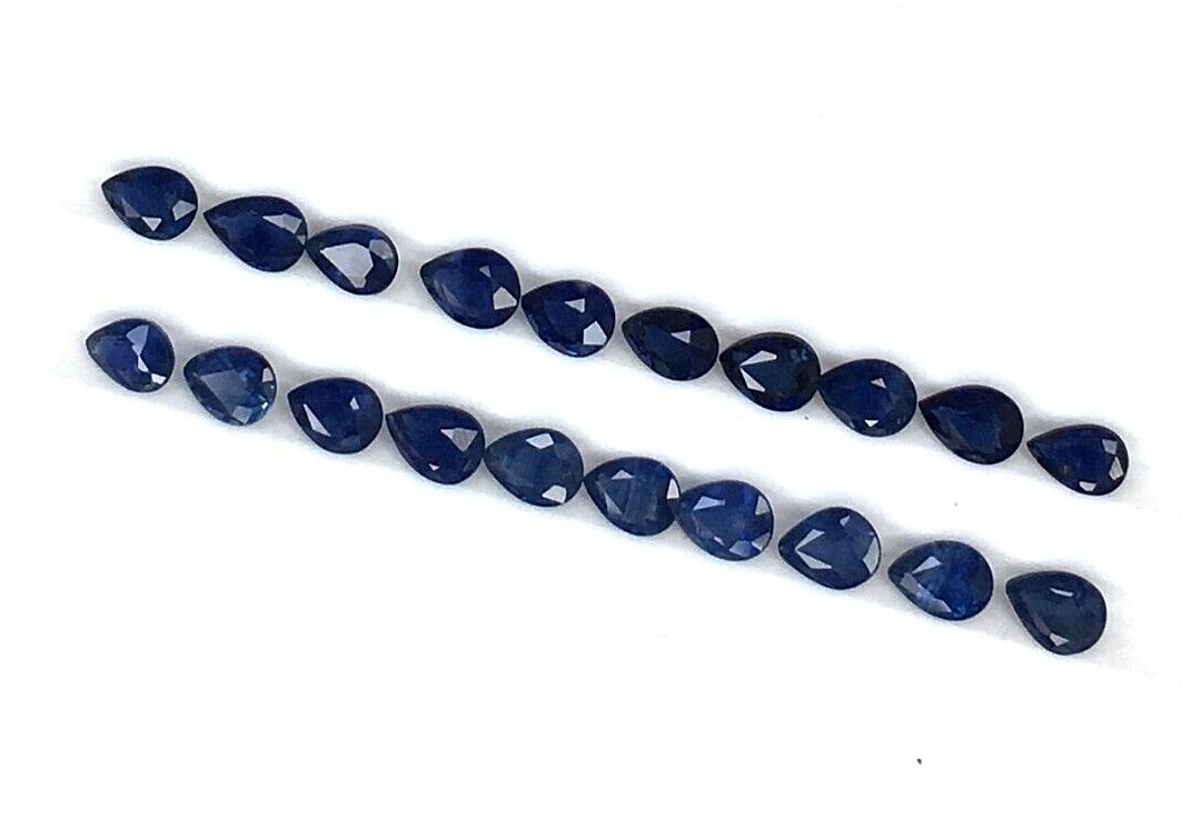 10 Pcs Natural Blue Sapphire 4x3mm Pear Shape Precious Loose Certified Gemstones