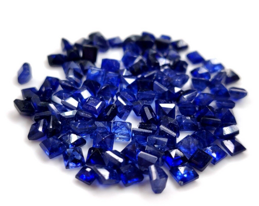 Natural Blue Sapphire Square Shape 2.5mm Precious Loose Gemstone For Jewelry