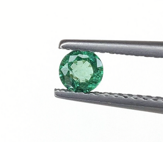10 Pcs Natural Zambian Emerald 4mm Round Loose Precious Certified Gemstones