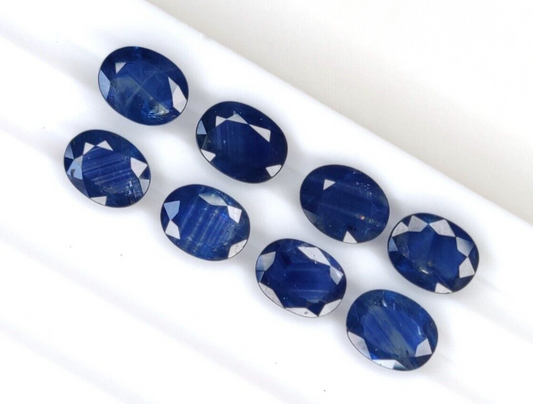1 Pc Natural Blue Sapphire 9x7mm Oval Loose Gemstone For Jewelry Making Gifts