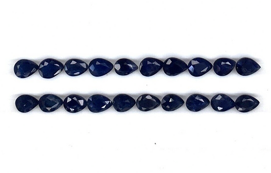 10 Pcs Natural Blue Sapphire 4x3mm Pear Shape Precious Loose Certified Gemstones