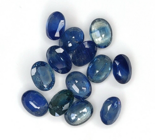 10 Pcs Natural Blue Sapphire 8x6mm Oval Shape Precious Loose Gemstone Jewelry