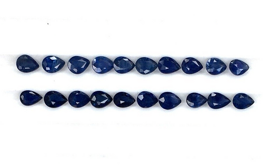 10 Pcs Natural Blue Sapphire 4x3mm Pear Shape Precious Loose Certified Gemstones