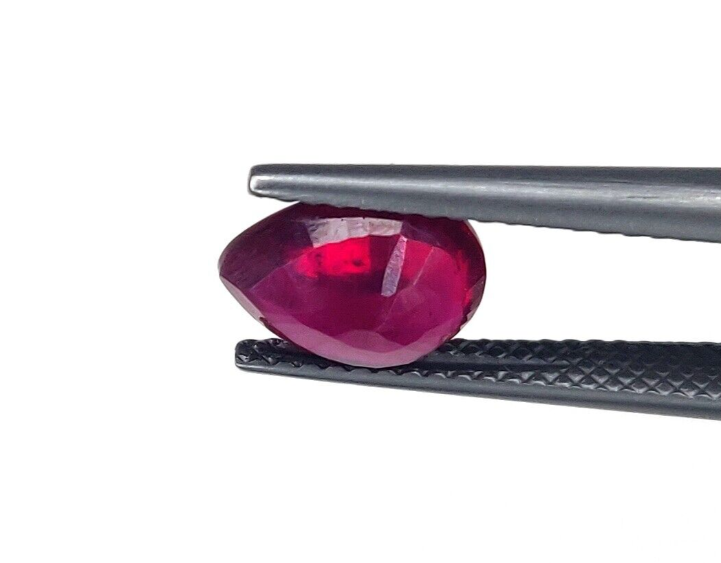 1 Pc Natural Ruby Top Quality 9x7mm Pear Shape Precious Loose Jewelry Gemstones