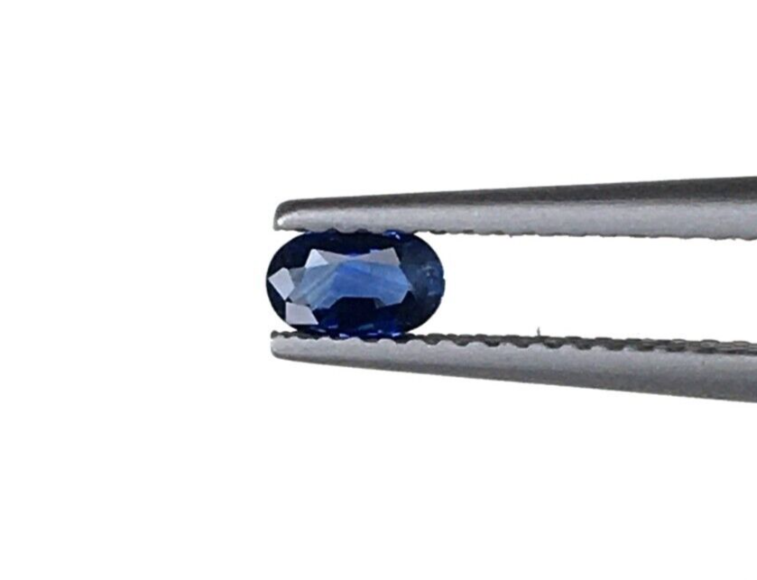 2 Pcs Natural Blue Sapphire 5x3mm Oval Loose Gemstone For Jewelry Making Gifts