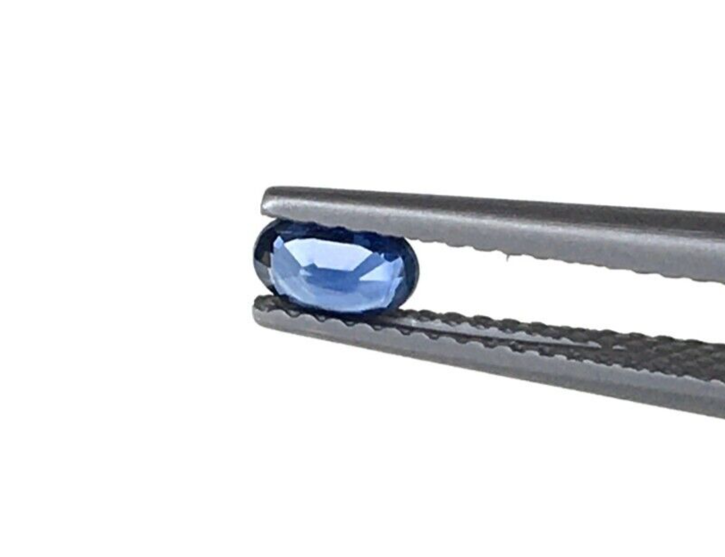2 Pcs Natural Blue Sapphire 5x3mm Oval Loose Gemstone For Jewelry Making Gifts